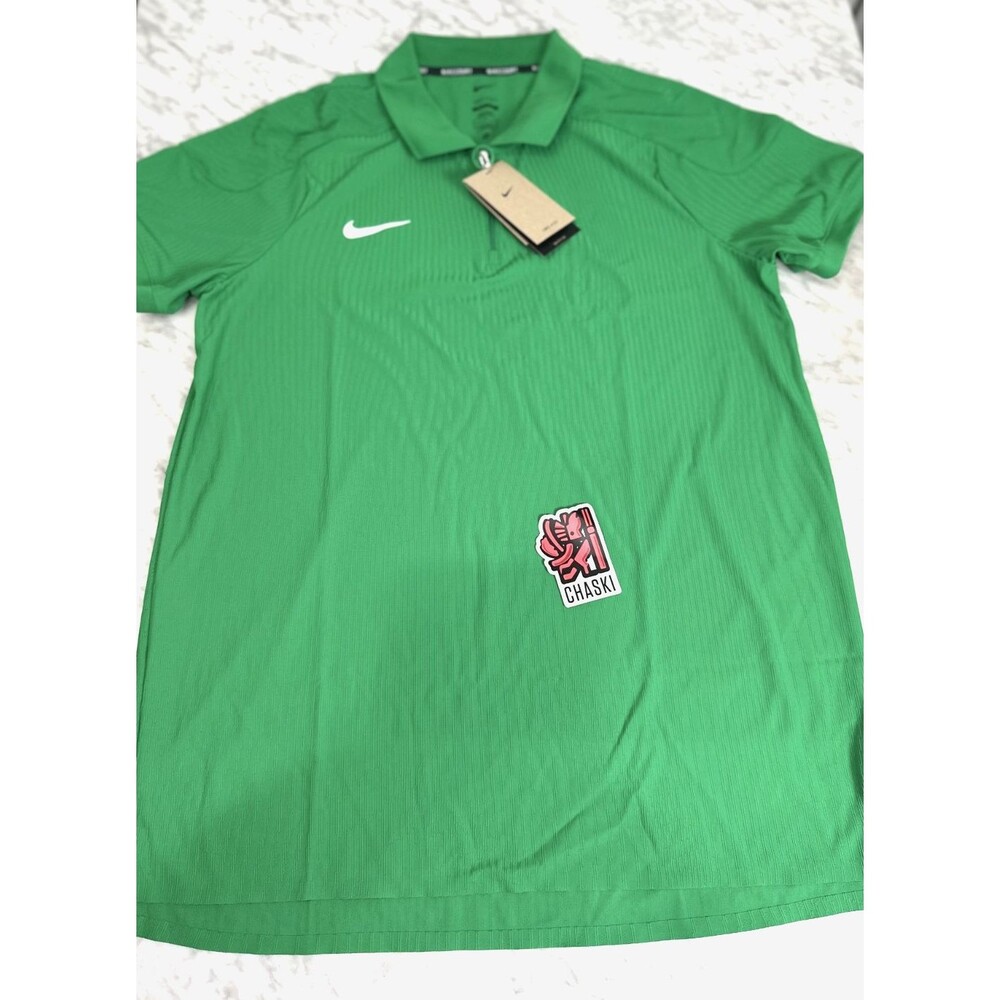 Nike Court Dri-FIT ADV Textured Tennis Polo Green Slim Men Large HQ0792-310 NEW